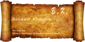 Baldauf Klaudia névjegykártya